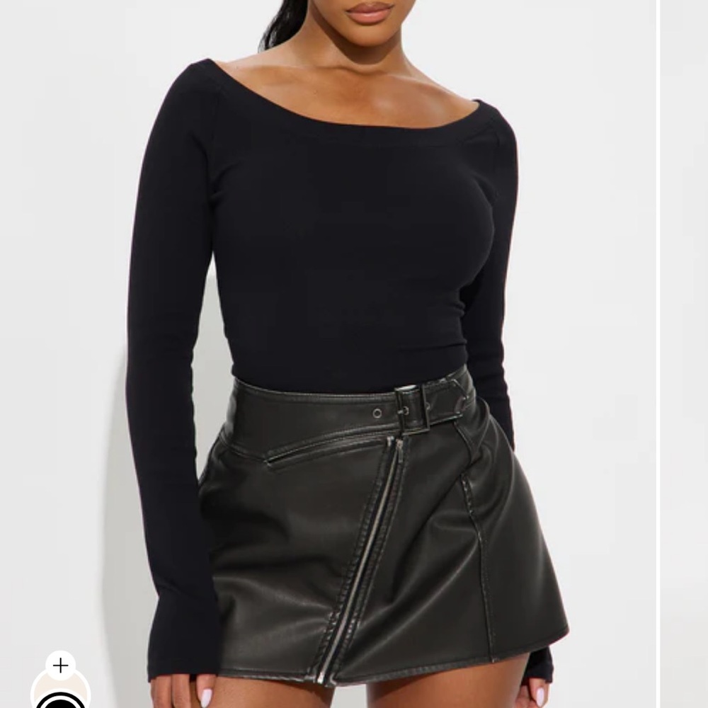 Set of 3 Boat Neck Long Sleeve Crop Tops - Black, Gray, Cream